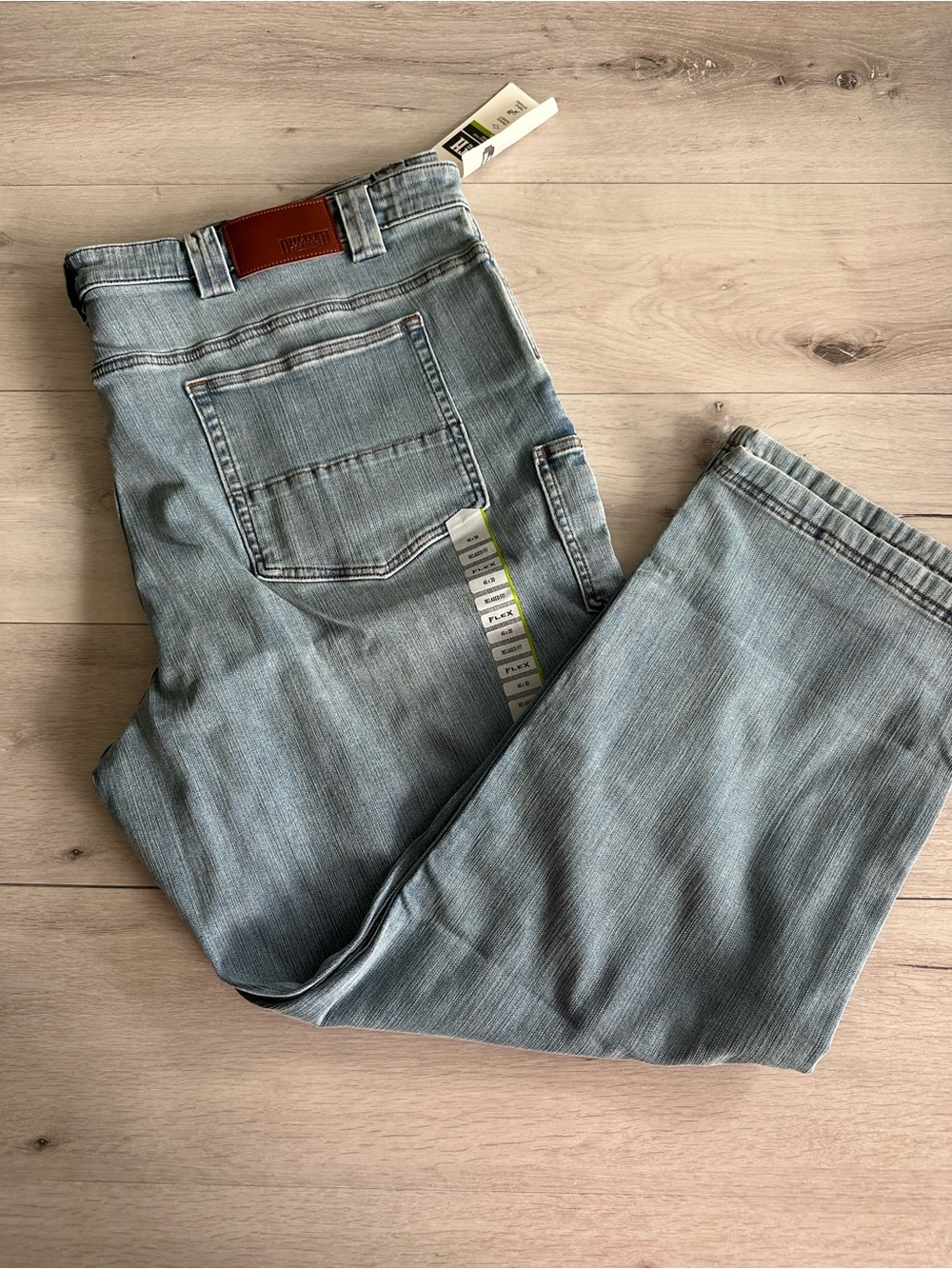 Duluth Ballroom Double Flex Relaxed Fit Jeans Light Wash Denim 46x30 NWT IN PKG